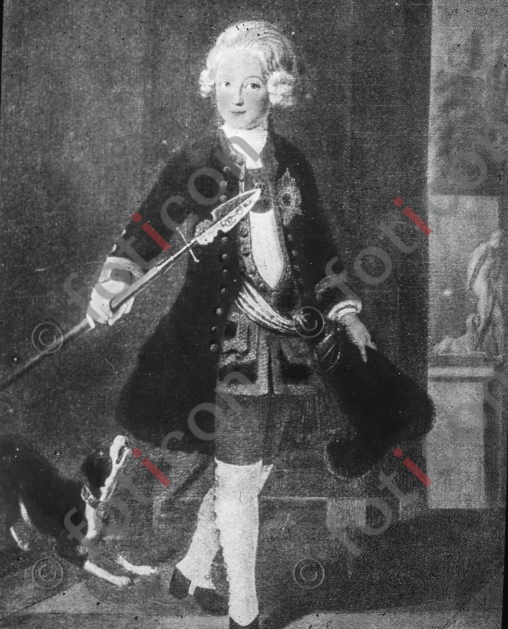 Kronprinz Friedrich II. ; Crown Prince Frederick II - Foto foticon-simon-190-008-sw.jpg | foticon.de - Bilddatenbank für Motive aus Geschichte und Kultur
